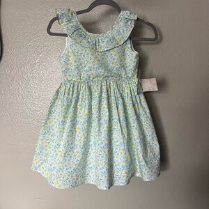 Tommy Bahama Girls' Floral Ruffle Collar Dress - Blue & Yellow